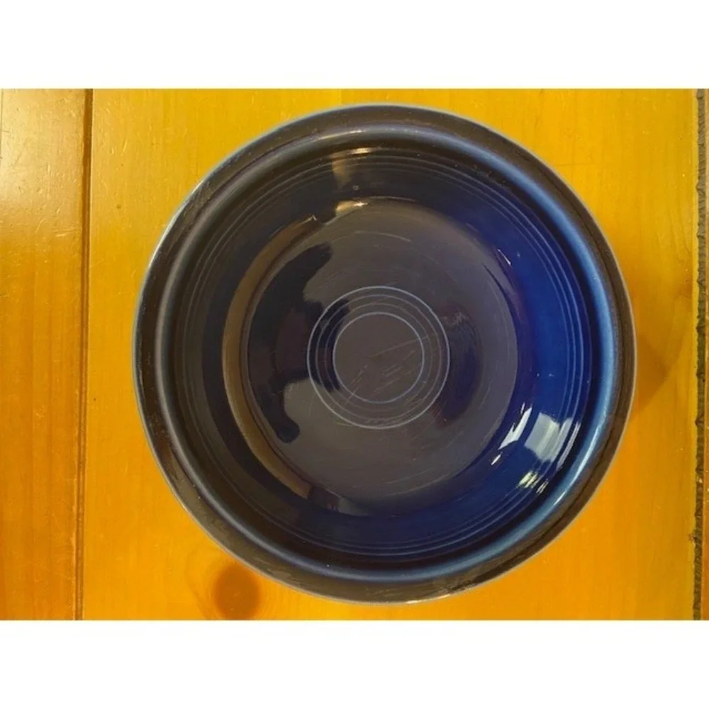 Fiesta HLC Cobalt Blue Cereal Bowl 6.75 Inch Vintage USA Stoneware Dark Blue